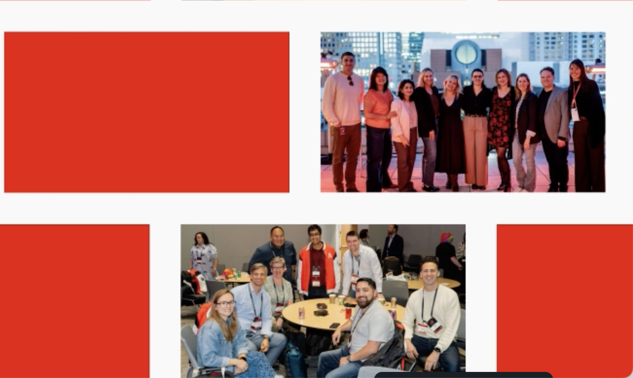 Adobe event collage showing team collaboration and roundtable discussions